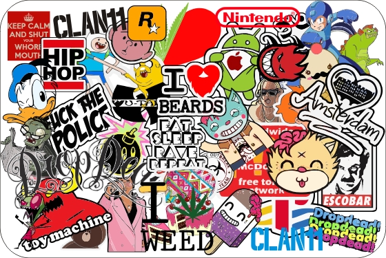 طرح بمب برچسبی تصادفی مناسب برای استفاده در دستگاه های cnc چوب و cnc لیزر - random sticker bomb cdr file