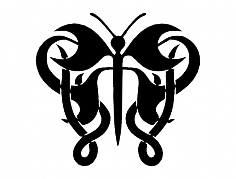 طرح پروانه ۱۱ مناسب برای استفاده در دستگاه های cnc چوب و cnc لیزر - butterfly 11 dxf file