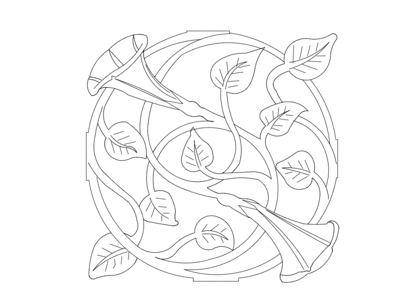 طرح گل مناسب برای استفاده در دستگاه های cnc چوب و cnc لیزر - flower dxf file