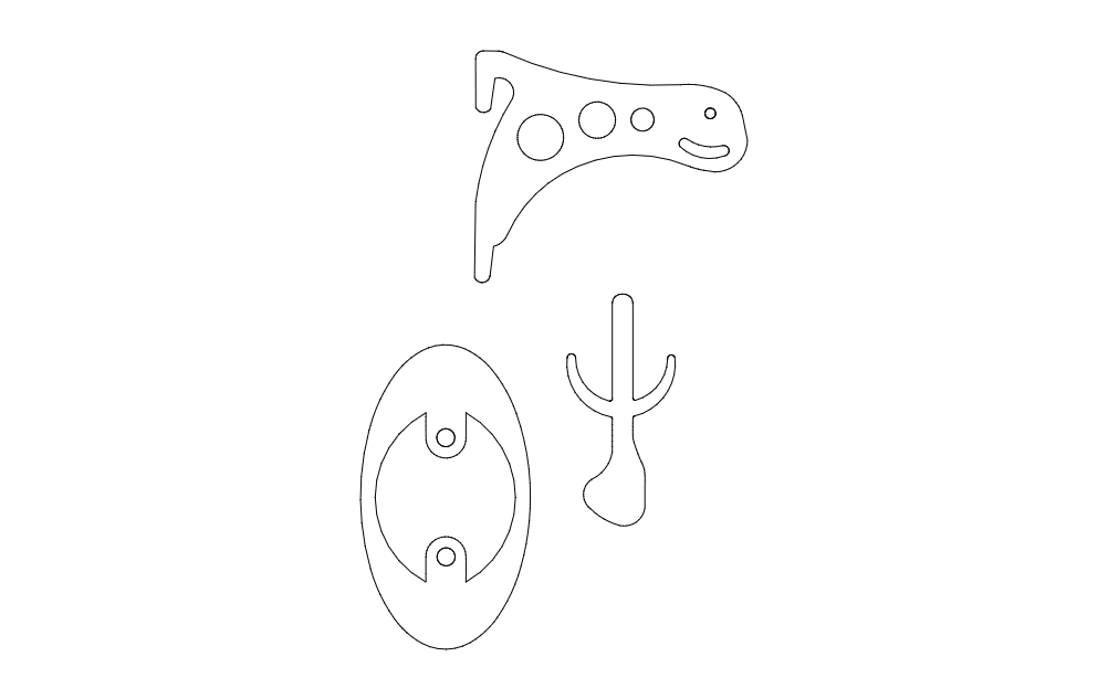 طرح جاکلیدی جمجمه مناسب برای استفاده در دستگاه های cnc چوب و cnc لیزر - skull holder dxf file
