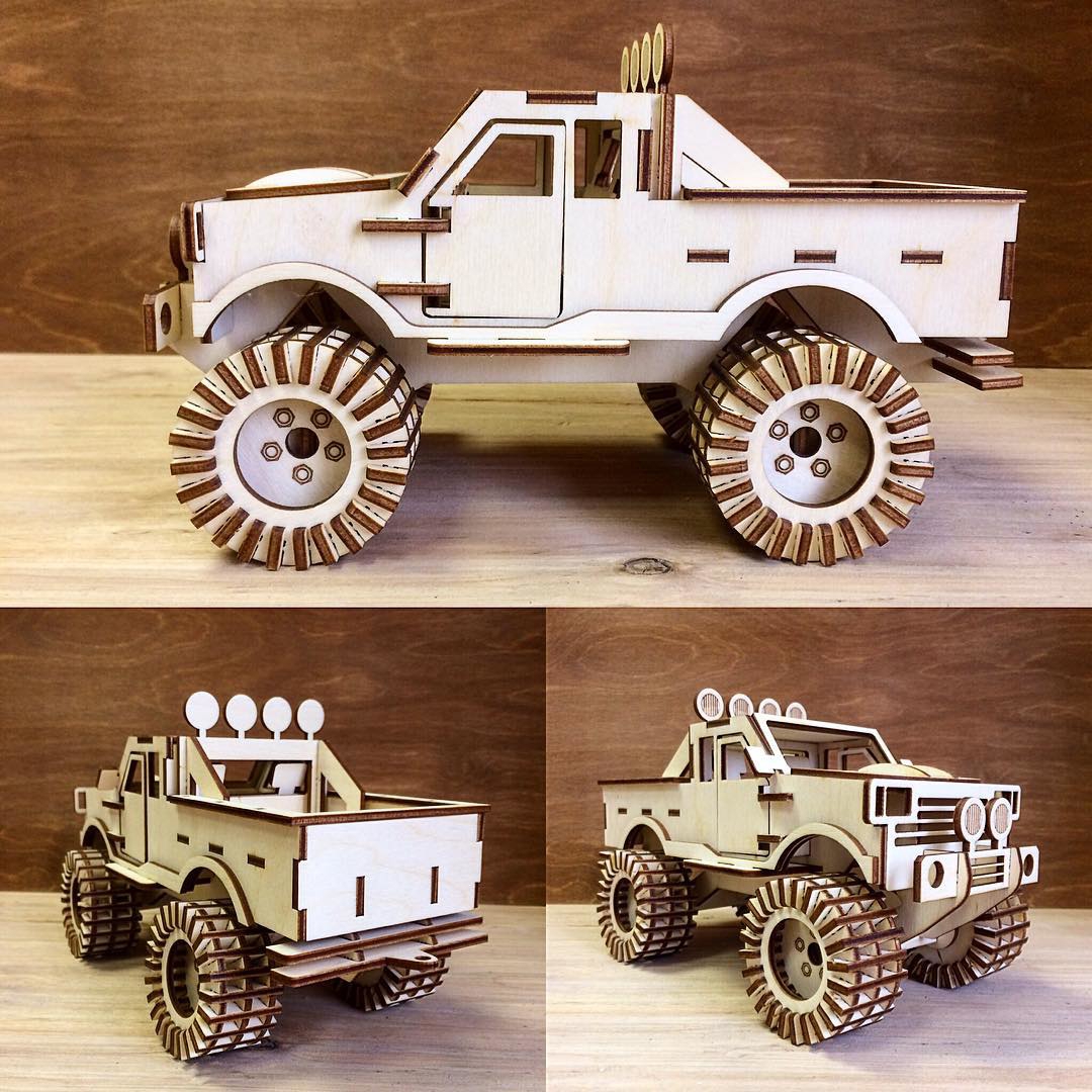 طرح کامیون هیولا مناسب برای استفاده در دستگاه های cnc چوب و cnc لیزر - monster truck cdr file