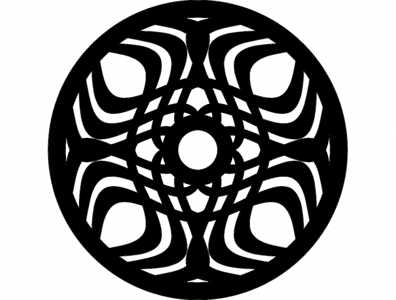 طرح ماندالا (چرخ هستی) ۵ مناسب برای استفاده در دستگاه های cnc چوب و cnc لیزر - mandala 5 dxf file