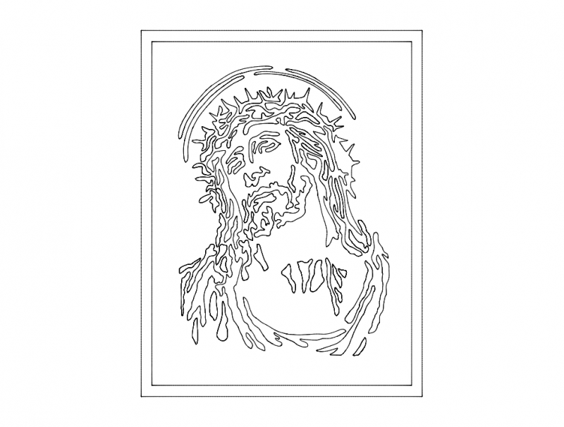 طرح حضرت عیسی مناسب برای استفاده در دستگاه های cnc چوب و cnc لیزر - jesus dxf file