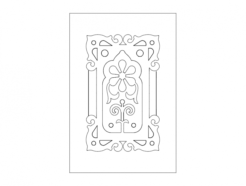 طرح گل برای درب مناسب برای استفاده در دستگاه های cnc چوب و cnc لیزر - door design flowers dxf file