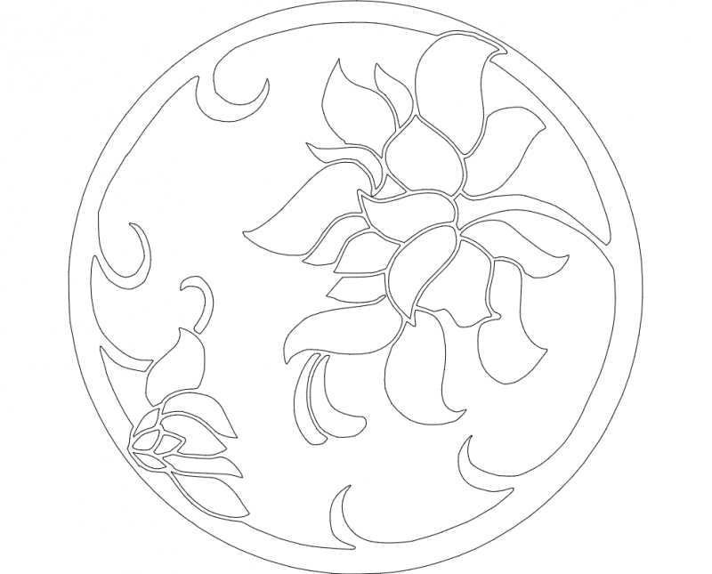 طرح گل مناسب برای استفاده در دستگاه های cnc چوب و cnc لیزر - flowers dxf file