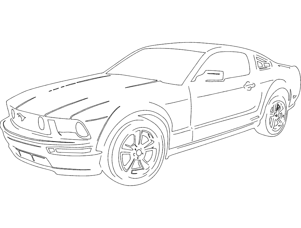 طرح موستانگ جدید مناسب برای استفاده در دستگاه های cnc چوب و cnc لیزر - new mustang dxf file