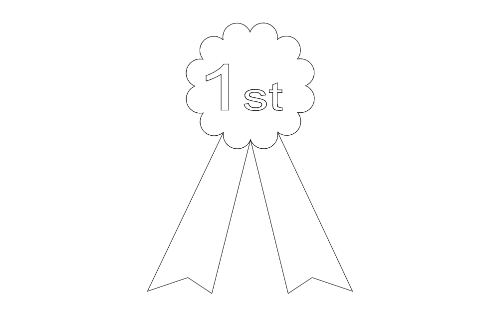 طرح روبان جایزه مناسب برای استفاده در دستگاه های cnc چوب و cnc لیزر - prize ribbon dxf file