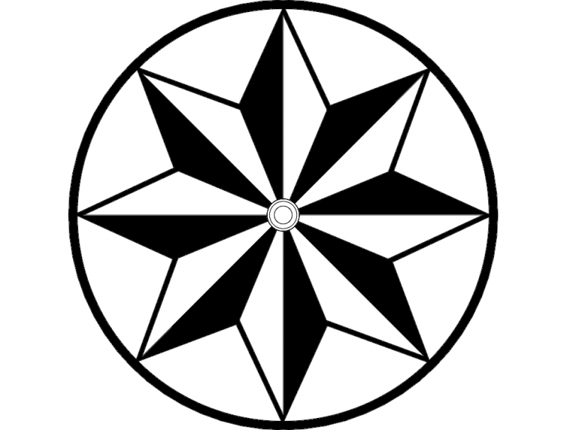 طرح ستاره انبار مناسب برای استفاده در دستگاه های cnc چوب و cnc لیزر - barn star dxf file