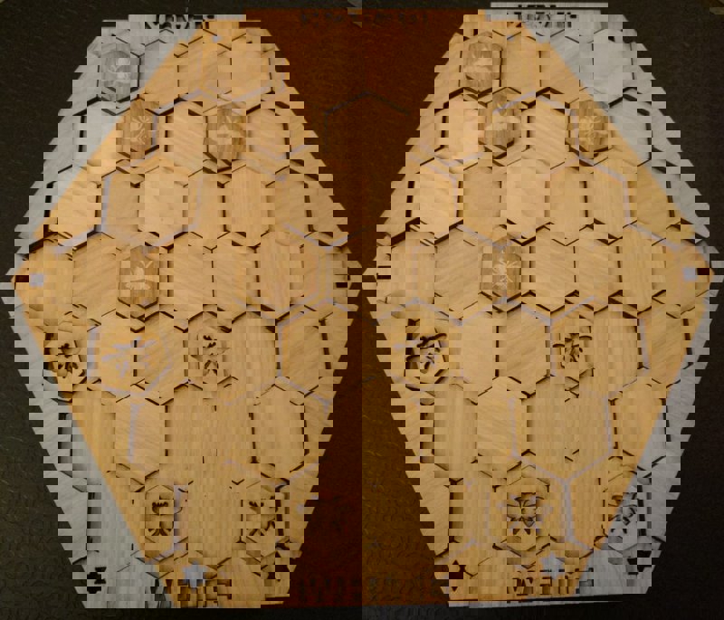 طرح بازی ایزوپات شش ضلعی مناسب برای استفاده در دستگاه های cnc چوب و cnc لیزر - laser cut hexagonal isopath game