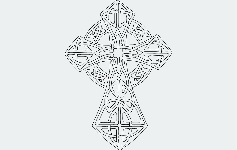 طرح صلیب سلتیک مناسب برای استفاده در دستگاه های cnc چوب و cnc لیزر - celticcross dxf file