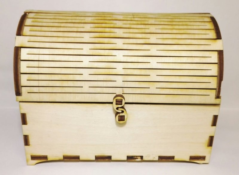 طرح صندوقچه گنج مناسب برای استفاده در دستگاه های cnc چوب و cnc لیزر - laser cut treasure chest