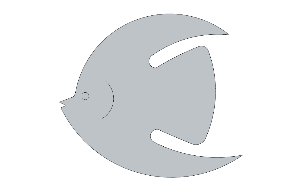 طرح ماهی sm 4 مناسب برای استفاده در دستگاه های cnc چوب و cnc لیزر - fish sm 4 dxf file