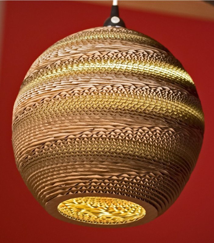 طرح و لامپ مقوایی کروی مناسب برای استفاده در دستگاه های cnc چوب و cnc لیزر - laser cut spherical cardboard lamp svg file
