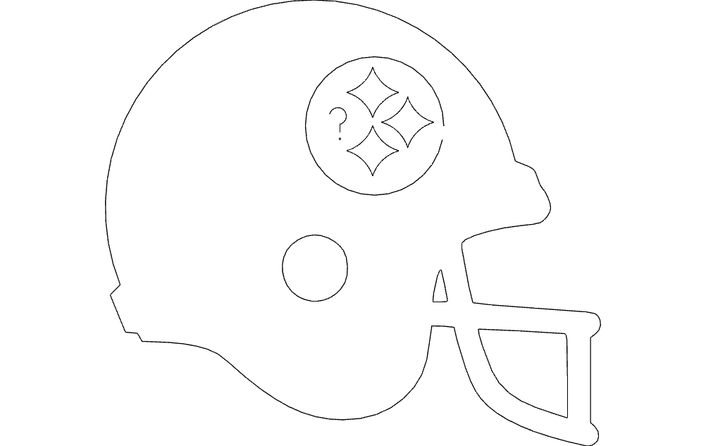 طرح سیلوئت کلاه ایمنی فوتبال مناسب برای استفاده در دستگاه های cnc چوب و cnc لیزر - football helmet silhouette dxf file