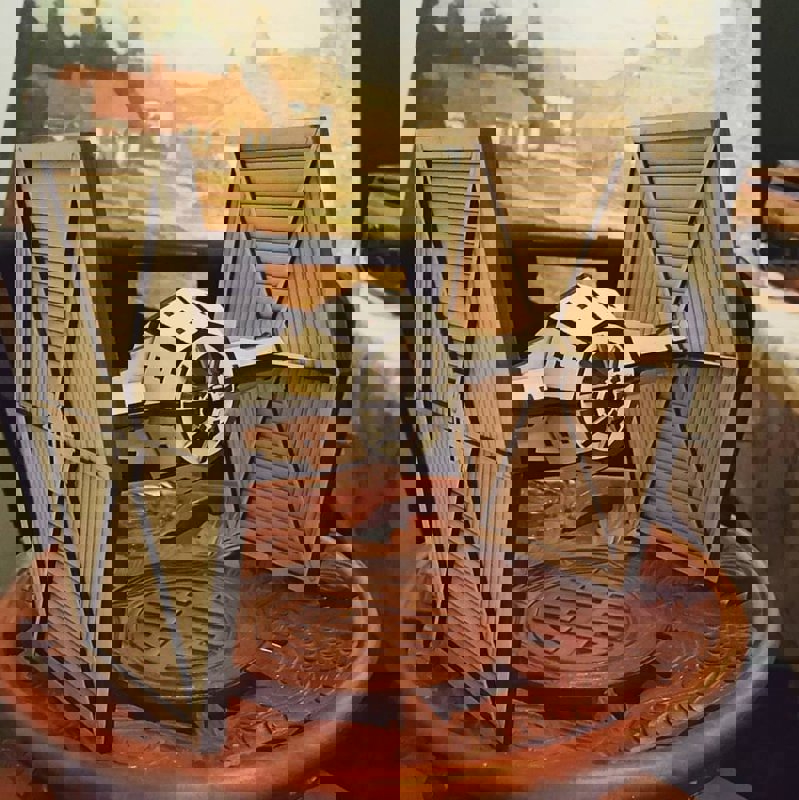 طرح پازل سه بعدی کراوات جنگنده جنگ ستارگان مناسب برای استفاده در دستگاه های cnc چوب و cnc لیزر - laser cut star wars tie fighter 3d puzzle svg file