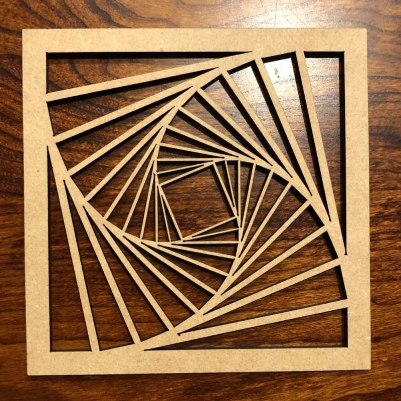 طرح مربع کج مناسب برای استفاده در دستگاه های cnc چوب و cnc لیزر - laser cut tilted square pattern svg file