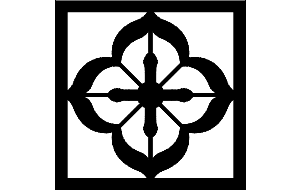 طرح مشبک گل مناسب برای استفاده در دستگاه های cnc چوب و cnc لیزر - grille pattern flower dxf file