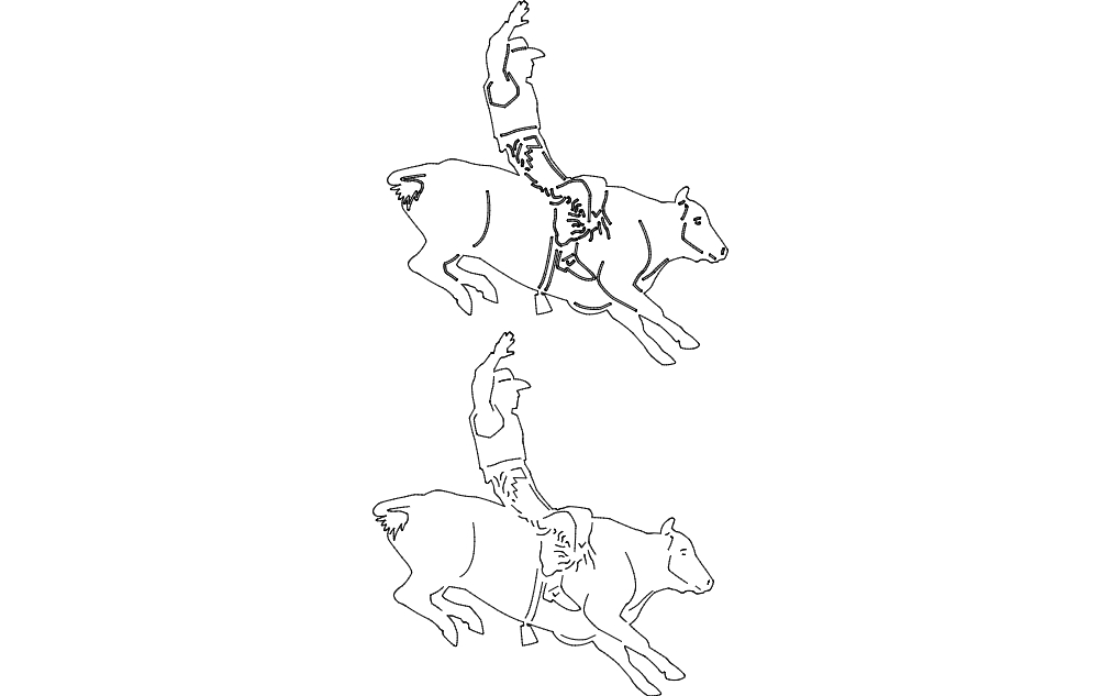 طرح گاوچران رودئو شماره ۱۲ مناسب برای استفاده در دستگاه های cnc چوب و cnc لیزر - rodeo cowboy 12 dxf file
