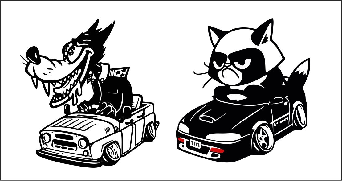 طرح استیکر کارتونی مناسب برای استفاده در دستگاه های cnc چوب و cnc لیزر - cartoon sticker cdr file