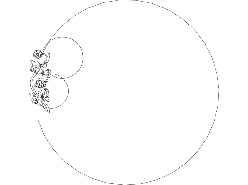 طرح گل شماره ۲ مناسب برای استفاده در دستگاه های cnc چوب و cnc لیزر - flower 2 dxf file