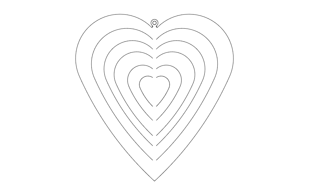 طرح اسپینر قلبی مناسب برای استفاده در دستگاه های cnc چوب و cnc لیزر - heart spinner dxf file