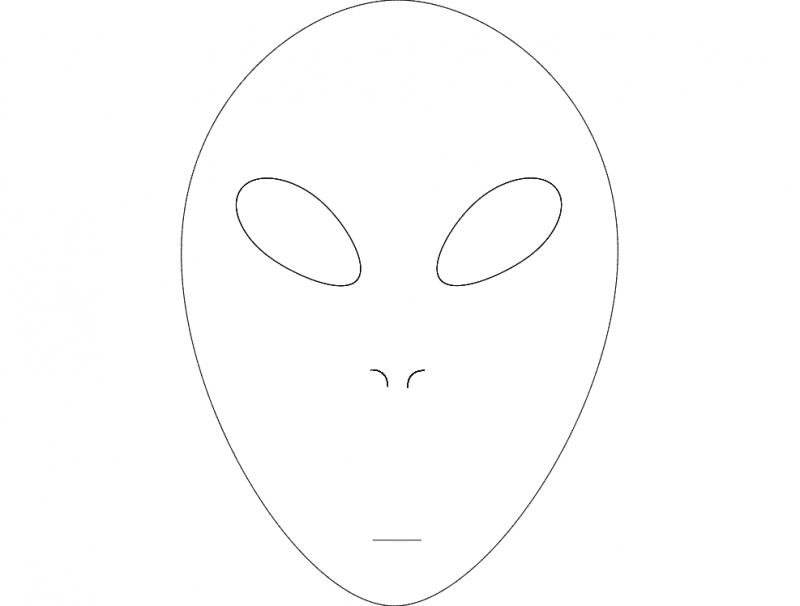 طرح چهره موجودات فضایی مناسب برای استفاده در دستگاه های cnc چوب و cnc لیزر - alien face dxf file