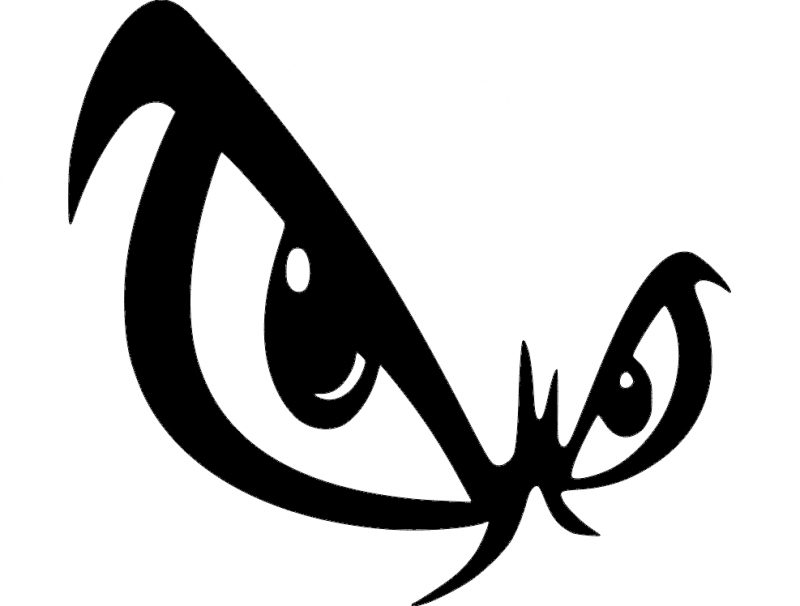 طرح چشم‌های عجیب و غریب مناسب برای استفاده در دستگاه های cnc چوب و cnc لیزر - mean eyes dxf file