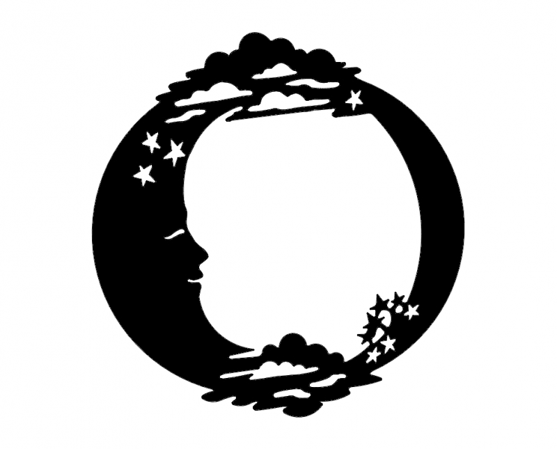 طرح ستاره‌های ماه مناسب برای استفاده در دستگاه های cnc چوب و cnc لیزر - moon stars dxf file