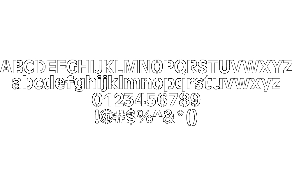 طرح فونت لیزری مناسب برای استفاده در دستگاه های cnc چوب و cnc لیزر - laser font dxf file