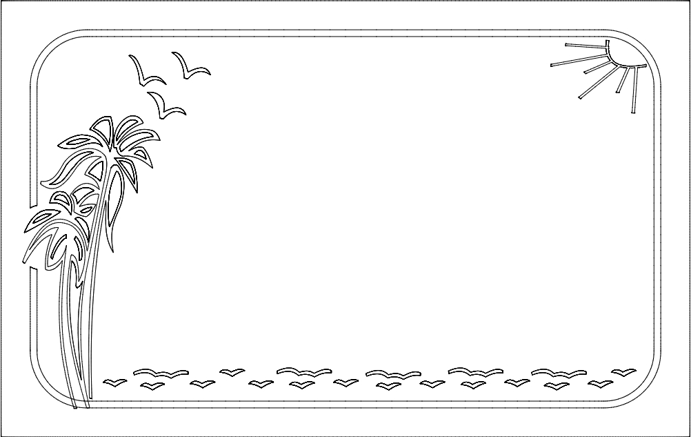 طرح قاب گل مناسب برای استفاده در دستگاه های cnc چوب و cnc لیزر - floral frame dxf file