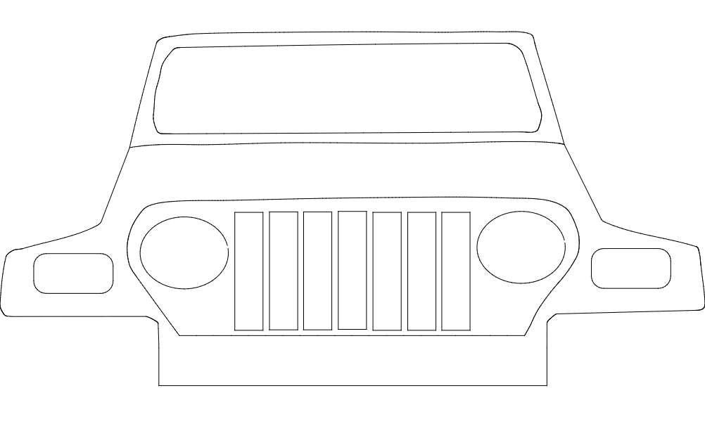 طرح جیپ مناسب برای استفاده در دستگاه های cnc چوب و cnc لیزر - jeep dxf file