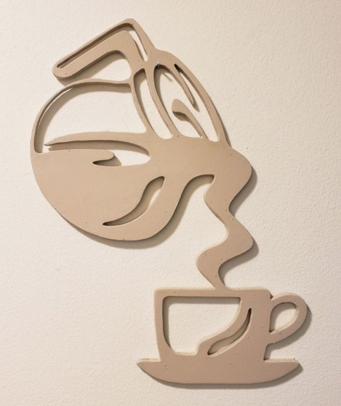 طرح تزیین دیوار آشپزخانه با فنجان قهوه مناسب برای استفاده در دستگاه های cnc چوب و cnc لیزر - laser cut coffee cup kitchen wall decor