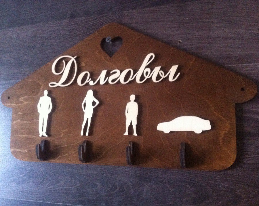 طرح جاکلیدی خانوادگی شخصی سازی شده مناسب برای استفاده در دستگاه های cnc چوب و cnc لیزر - laser cut personalized family key holder cdr file