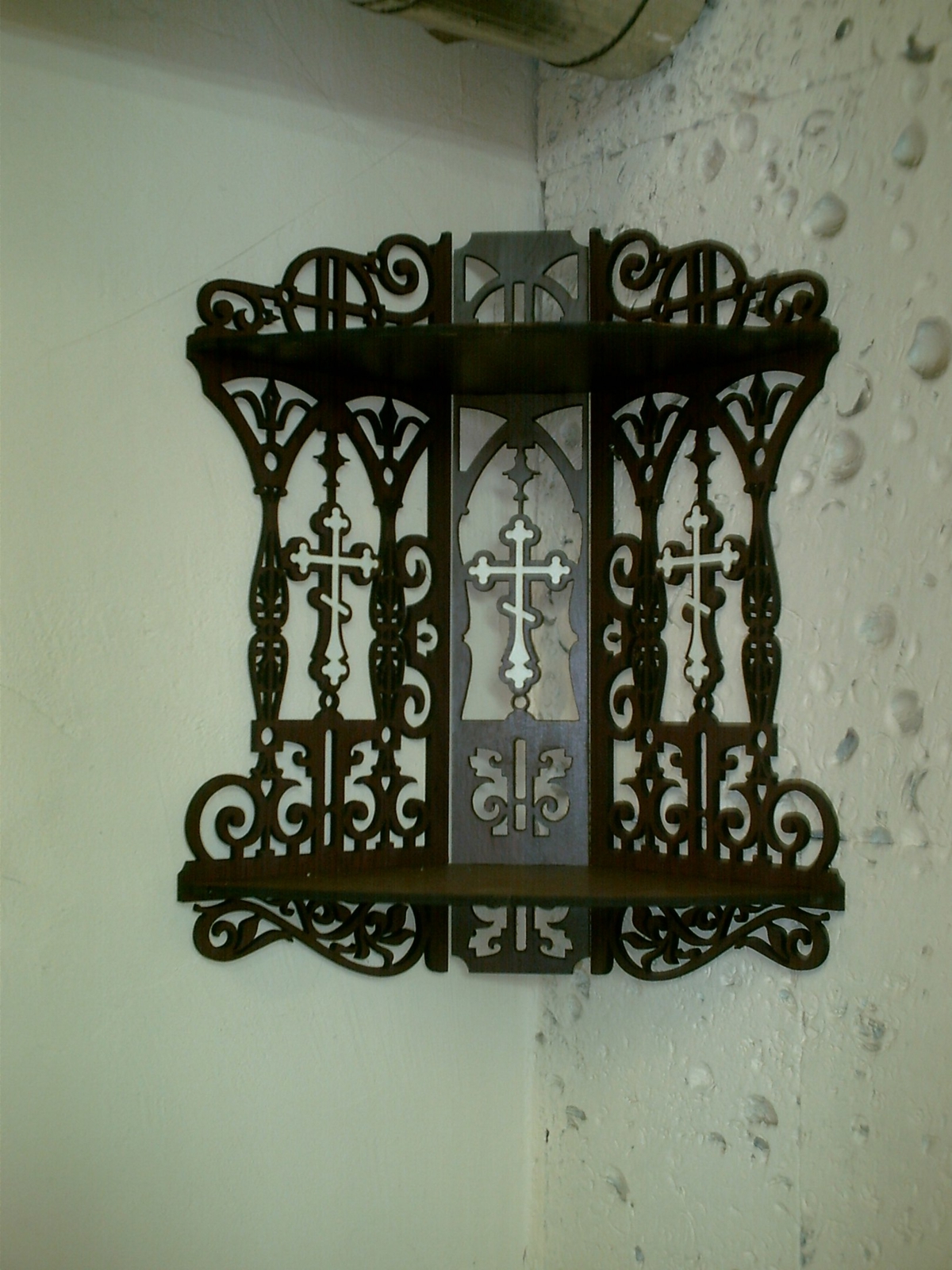 طرح قفسه چوبی طرح محراب خانه مناسب برای استفاده در دستگاه های cnc چوب و cnc لیزر - laser cut wooden shelf for icons home altar cdr file