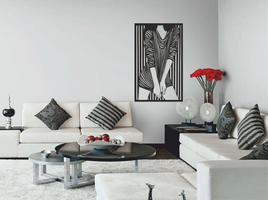 طرح هنری دیواری زن مناسب برای استفاده در دستگاه های cnc چوب و cnc لیزر - laser cut woman wall art cdr file