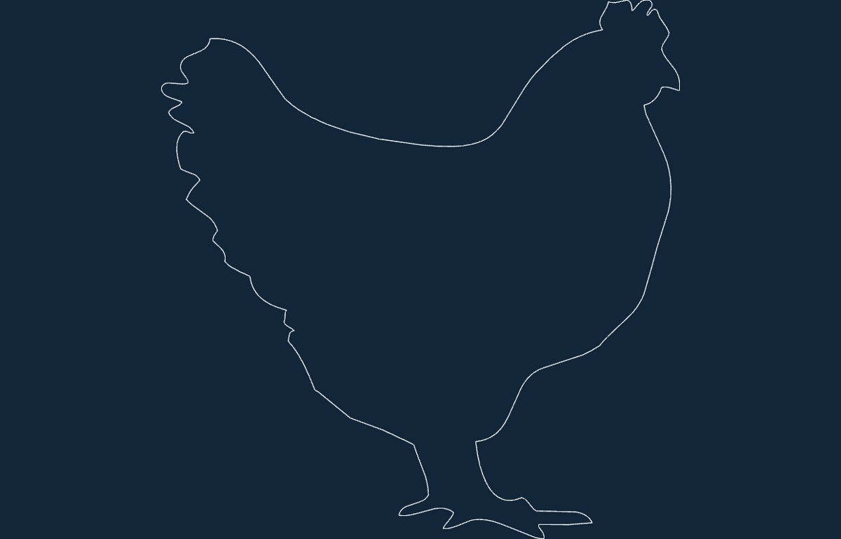 طرح مرغ مناسب برای استفاده در دستگاه های cnc چوب و cnc لیزر - chicken dxf file