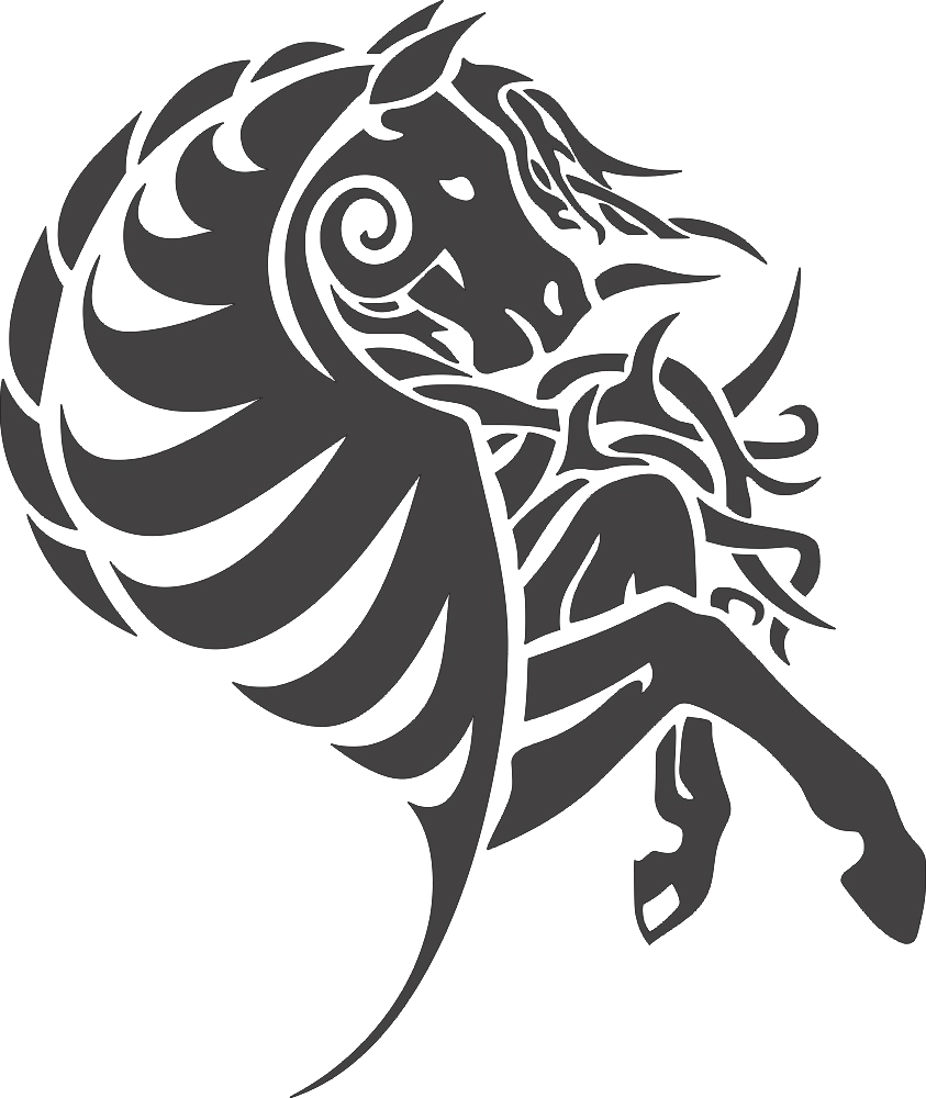 طرح نقاشی دیواری اسب مناسب برای استفاده در دستگاه های cnc چوب و cnc لیزر - horse wall art dxf file