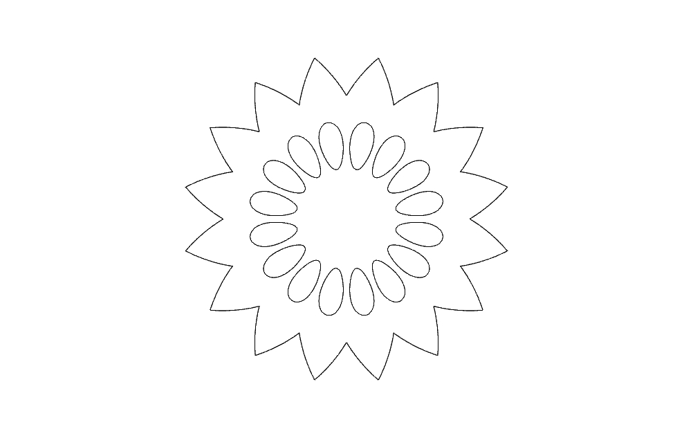 طرح گل مناسب برای استفاده در دستگاه های cnc چوب و cnc لیزر - flower design dxf file
