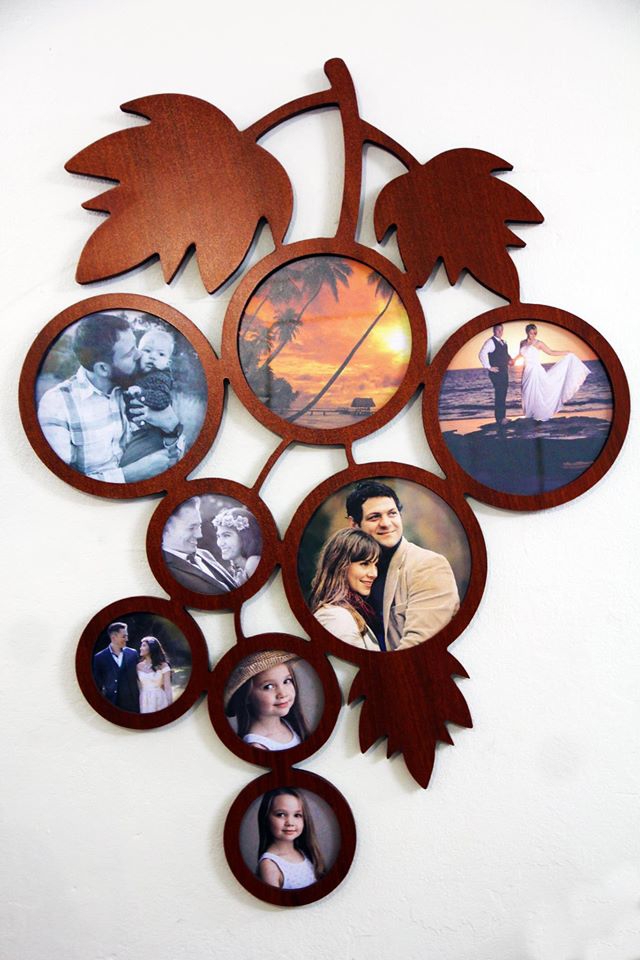 طرح قاب عکس انگور مناسب برای استفاده در دستگاه های cnc چوب و cnc لیزر - laser cut grape picture frame cdr file