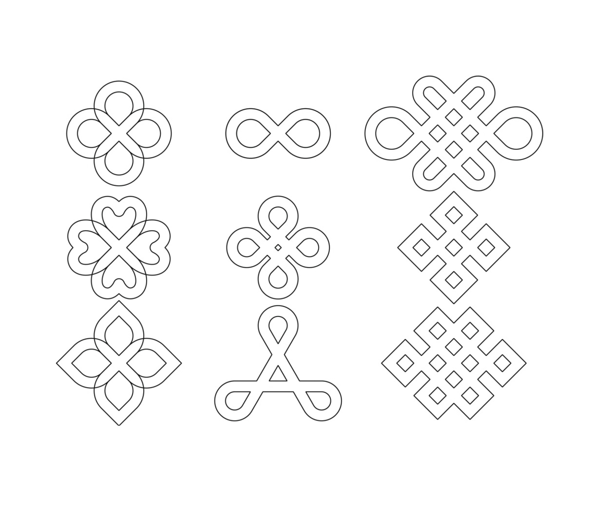 طرح روبان‌های حلقه‌ای مناسب برای استفاده در دستگاه های cnc چوب و cnc لیزر - loop ribbons dxf file