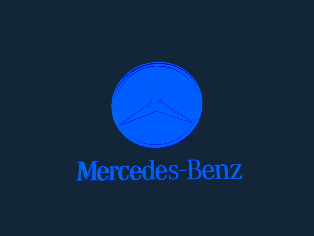 طرح لوگوی مرسدس بنز مناسب برای استفاده در دستگاه های cnc چوب و cnc لیزر - mercedes benz logo stl file