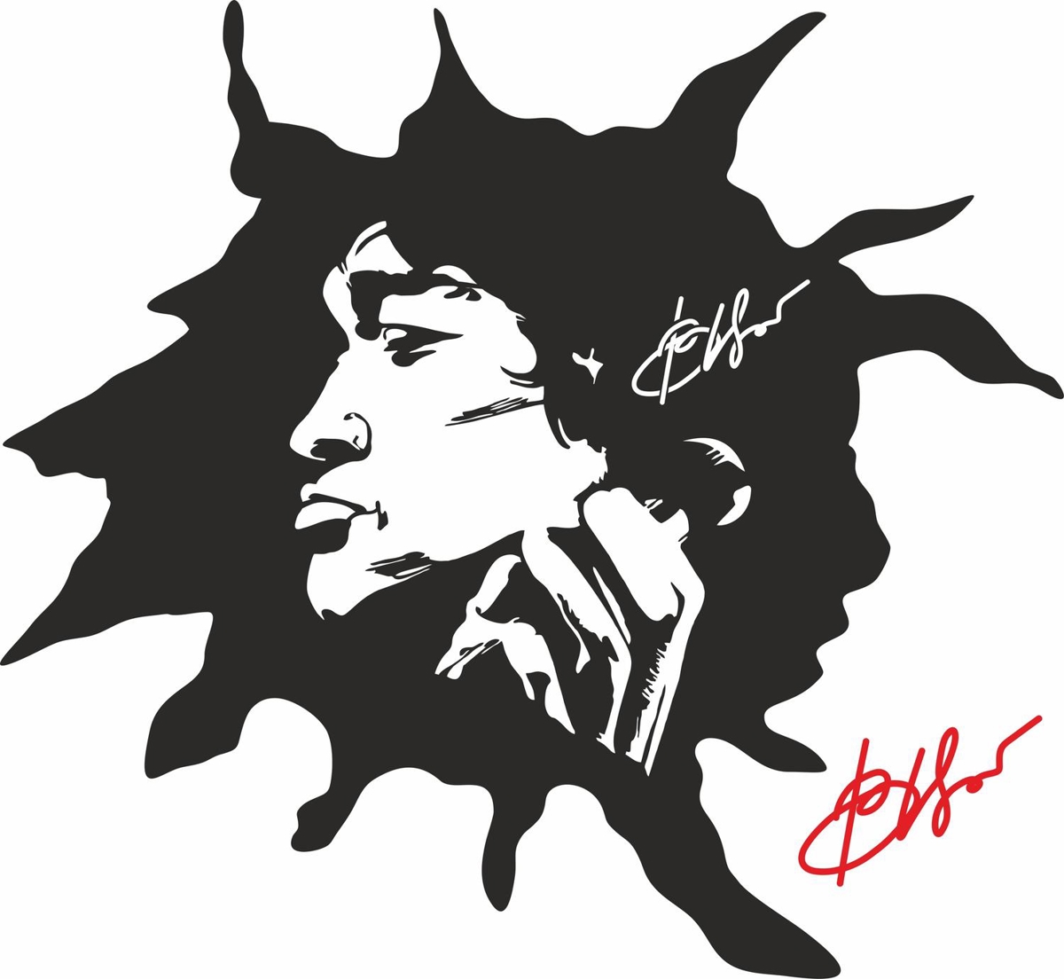 طرح استیکر دیواری ویکتور تسوی مناسب برای استفاده در دستگاه های cnc چوب و cnc لیزر - viktor tsoi stencil sticker wall art cdr file