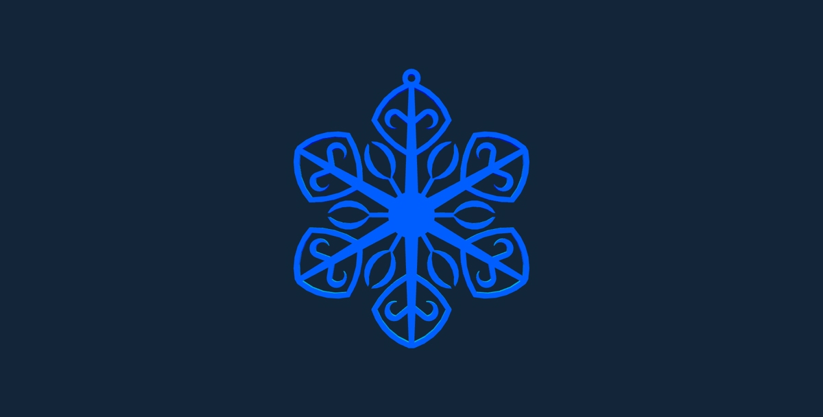 طرح دانه برف شماره ۵ مناسب برای استفاده در دستگاه های cnc چوب و cnc لیزر - snowflake design 5 stl file