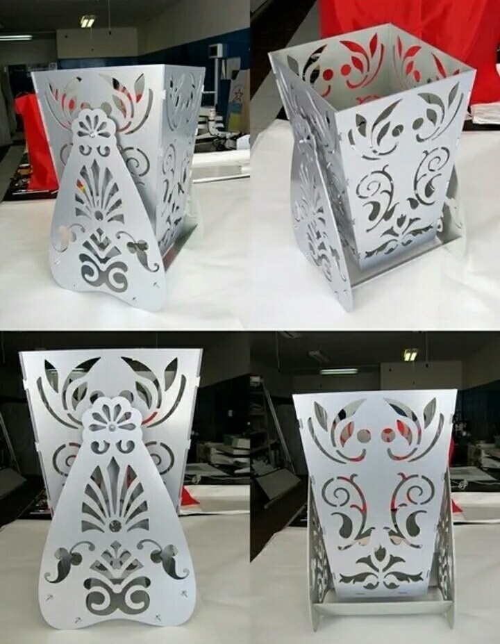 طرح جعبه گل گلدان تزئینی به همراه پایه مناسب برای استفاده در دستگاه های cnc چوب و cnc لیزر - laser cut decorative vase flower box with stand dxf file