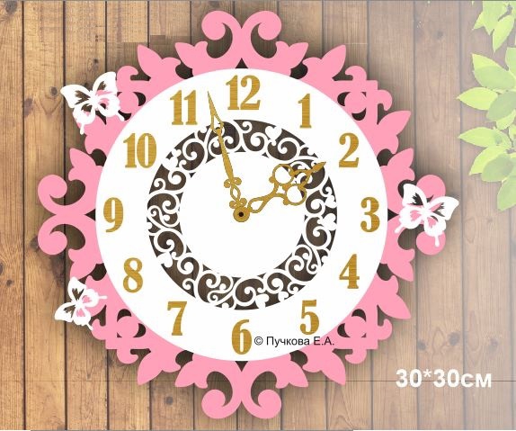 طرح ساعت دیواری چوبی مناسب برای استفاده در دستگاه های cnc چوب و cnc لیزر - laser cut wooden decorative wall clock cdr file