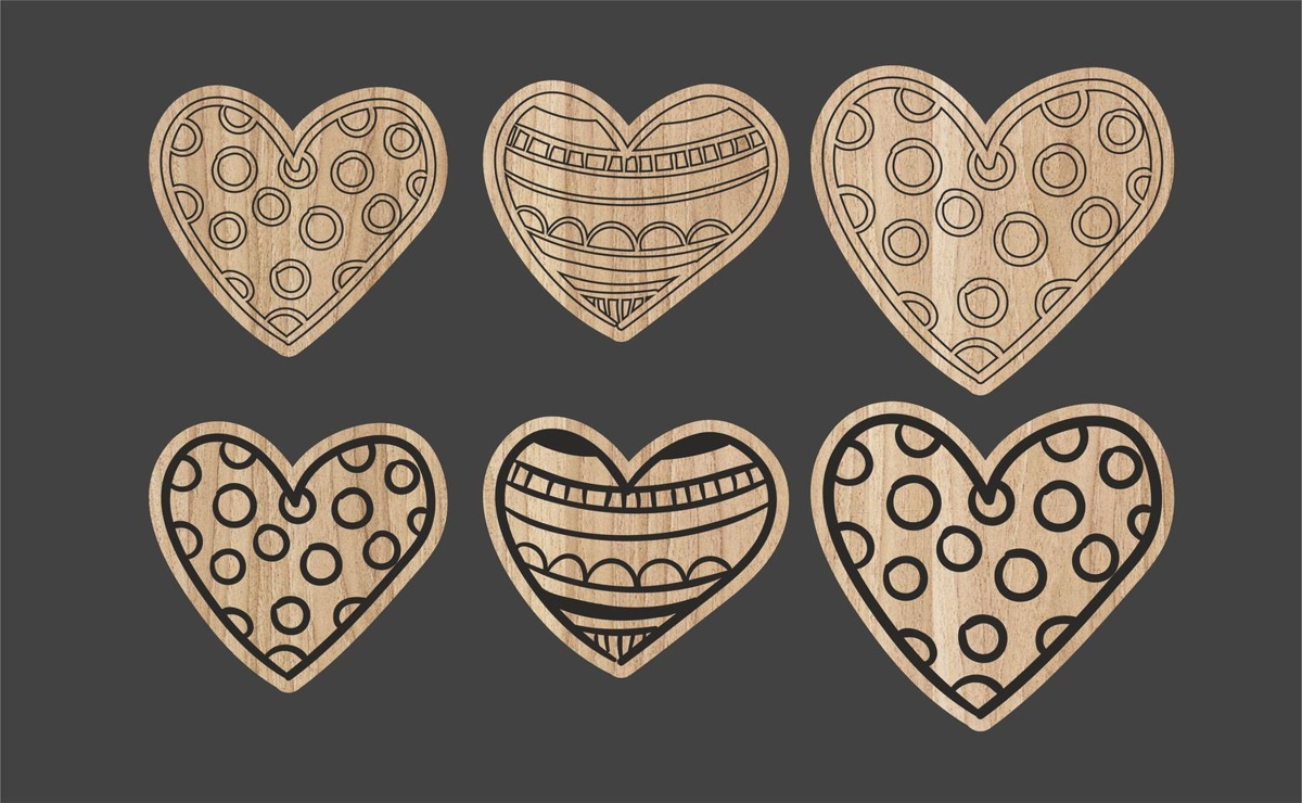 طرح مگنت های روز ولنتاین مناسب برای استفاده در دستگاه های cnc چوب و cnc لیزر - laser cut valentine day magnets cdr file