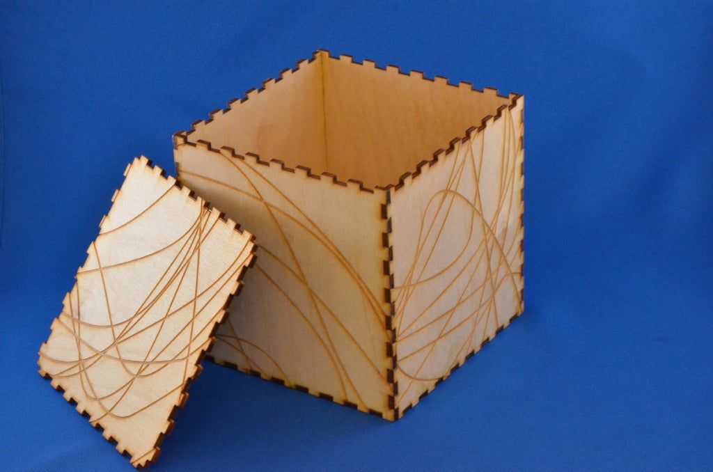 طرح برش جعبه چوبی با لیزر، فایل ai مناسب برای استفاده در دستگاه های cnc چوب و cnc لیزر - laser cut wood box template ai file