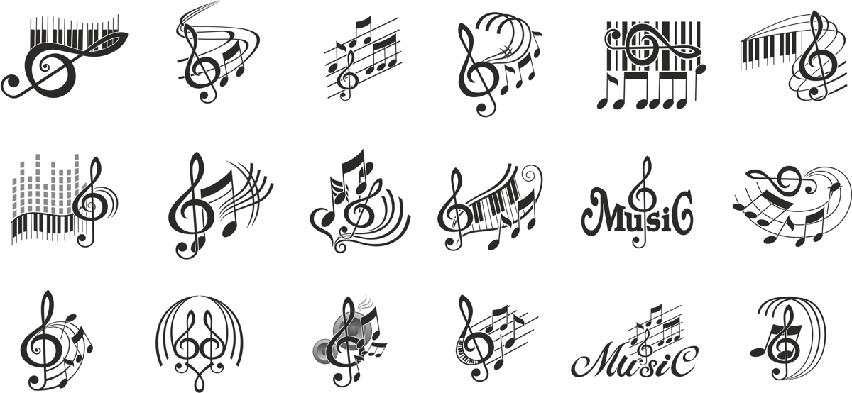 طرح وکتور نت موسیقی مناسب برای استفاده در دستگاه های cnc چوب و cnc لیزر - note music vector cdr file