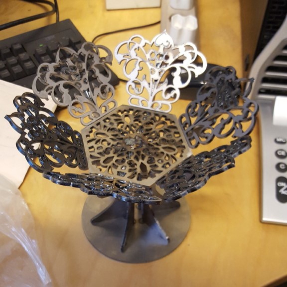 طرح کاسه میوه کوپه 3 میلی‌متری مناسب برای استفاده در دستگاه های cnc چوب و cnc لیزر - laser cut coupe fruit bowl 3mm dxf file