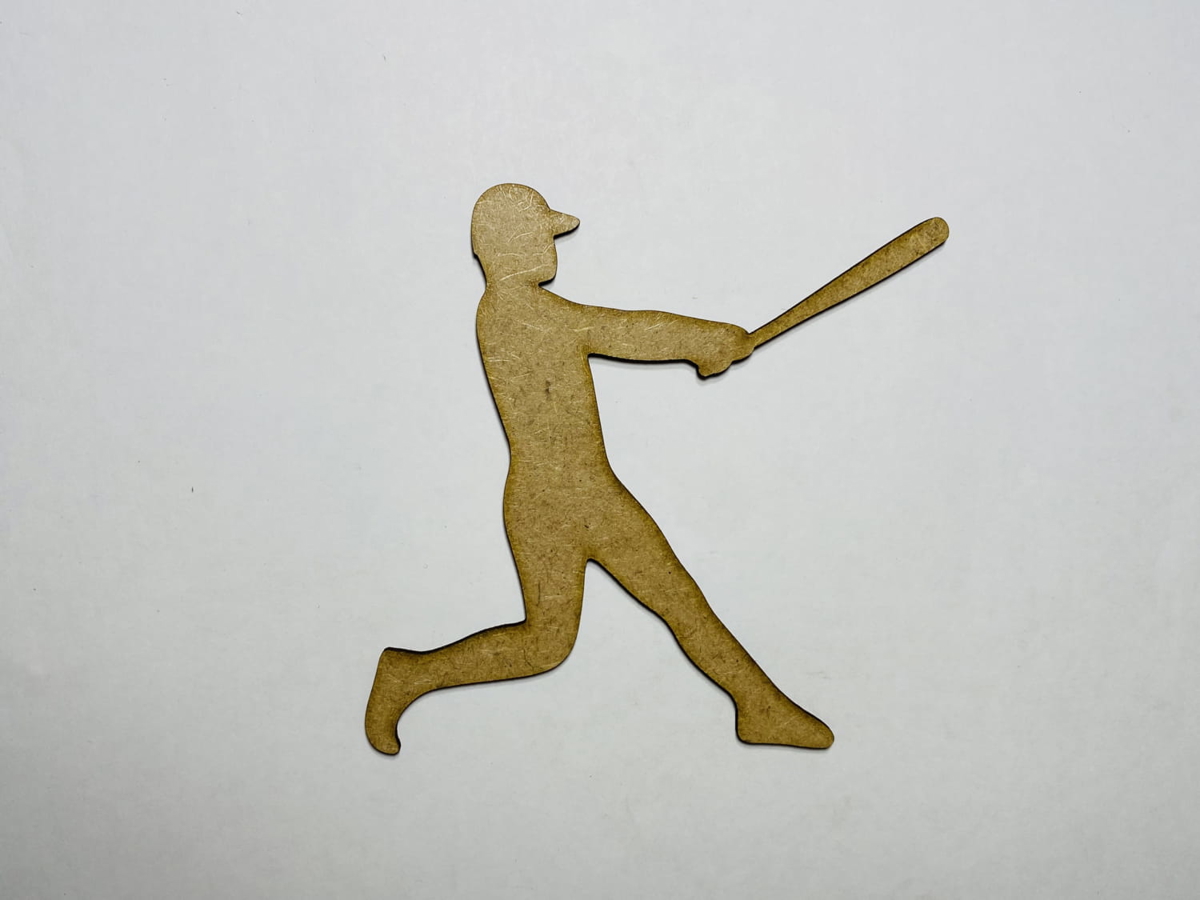 طرح بازیکن بیسبال مناسب برای استفاده در دستگاه های cnc چوب و cnc لیزر - laser cut baseball player unfinished cutout shape cdr file